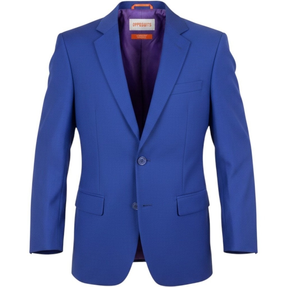 OppoSuits Blazer Jacket Boys 12Y Royal Blue Single Breasted Formal Business